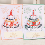 3D Pop-Up Birthday Cake Greeting Card, Paper Craft Card with LED Light & Voice Recording Function—2-Pack—Blue In Australia - Darrahopens