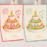 3PCS-3D Pop-Up Birthday Cake Greeting Card, Paper Craft Card with LED Light & Auto Pure Music - Red In Australia - Darrahopens
