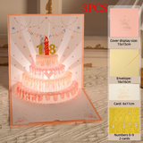 3PCS-Cream Cake 3D Pop-Up Birthday Card, Paper Craft Greeting Card with LED Light & Auto Pure Music - Pink In Australia - Darrahopens