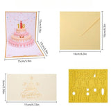 2PCS-Cream Cake 3D Pop-Up Birthday Card, Paper Craft Greeting Card with LED Light & Voice Recording - Blue In Australia - Darrahopens