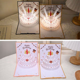 2PCS-Heart Cake 3D Pop-Up Birthday Card, Foldable Greeting Card with LED Light & Voice Recording - Red In Australia - Darrahopens