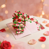 2PCS-Red & Pink Rose Bouquet 3D Pop Up Card, Romantic Paper Craft Festival Greeting Message Card In Australia - Darrahopens