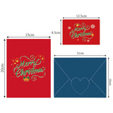 3PCS-Merry Christmas 3D Pop Up Card, Creative Paper Craft Holiday Greeting Message Card