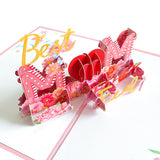 3-Pack - Mother's Day “MOM” Flower 3D Pop-Up Card, Creative Paper Craft Thank You Greeting Card - Pink In Australia - Darrahopens