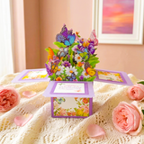 3PCS-Butterfly Flower Box Birthday 3D Pop Up Card, Creative Pop Out Greeting Message Card In Australia - Darrahopens