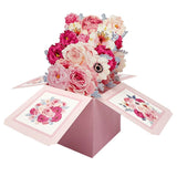 3PCS-Pink Peony Mixed Flower Box 3D Pop Up Card, Soft Girly Bouquet Pop-out Holiday Greeting Card In Australia - Darrahopens