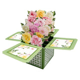 3PCS-Green Box Tricolor Rose 3D Pop Up Card, Fresh Floral Box-Style Holiday Greeting Card In Australia - Darrahopens