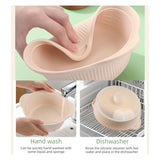 Food-Grade Silicone Divided Steamer Pot, Double-Handled Stew Pot with Lid, 1250ml, for Home Diet Cooking—Green