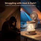 2-in-1 Foldable Camping Fan Lantern, Portable Hanging Tent Light for Outdoor In Australia - Darrahopens
