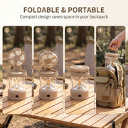 2-in-1 Foldable Camping Fan Lantern, Portable Hanging Tent Light for Outdoor In Australia - Darrahopens