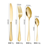 24-Piece Stainless Steel Tableware Set, Mirror-Polished Steak Knife, Fork, and Spoon Cutlery—Green