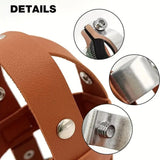 Adjustable Double-Layer PU Leather Bike Cup Holder, Universal Water Bottle Rack for Bicycles, E-bikes—Brown In Australia - Darrahopens