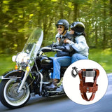 Adjustable Double-Layer PU Leather Bike Cup Holder, Universal Water Bottle Rack for Bicycles, E-bikes—Brown