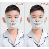 Size S - Kids' Mouth Breathing Correction Strap, Anti-Open-Mouth Sleep Chin Support Band, 2 Pcs - Blue In Australia - Darrahopens
