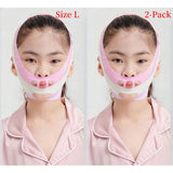 Size L - Kids' Mouth Breathing Correction Strap, Anti-Open-Mouth Sleep Chin Support Band, 2-Pack - Pink In Australia - Darrahopens