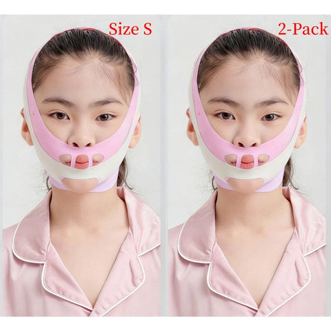 Size S - Kids' Mouth Breathing Correction Strap, Anti-Open-Mouth Sleep Chin Support Band, 2 Pcs - Pink In Australia - Darrahopens