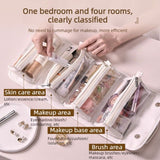 4-in-1 Travel Makeup Bag, Waterproof Foldable Large Capacity Cosmetic Organizer, Hanging Wash Bag—Gray In Australia - Darrahopens