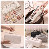4-in-1 Travel Makeup Bag, Waterproof Foldable Large Capacity Cosmetic Organizer, Hanging Wash Bag—Gray In Australia - Darrahopens