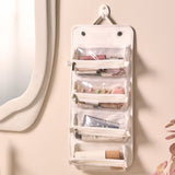 4-in-1 Travel Makeup Bag, Waterproof Foldable Large Capacity Cosmetic Organizer, Hanging Wash Bag—White
