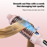 Negative Ion Fluffy Styling Brush, 2-in-1 Straight & Curly Constant Temperature Hot Brush, Anti-Scald Hair Curler for Bangs