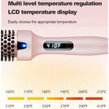 Negative Ion Fluffy Styling Brush, 2-in-1 Straight & Curly Constant Temperature Hot Brush, Anti-Scald Hair Curler for Bangs