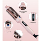 Negative Ion Fluffy Styling Brush, 2-in-1 Straight & Curly Constant Temperature Hot Brush, Anti-Scald Hair Curler for Bangs
