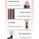 Negative Ion Fluffy Styling Brush, 2-in-1 Straight & Curly Constant Temperature Hot Brush, Anti-Scald Hair Curler for Bangs