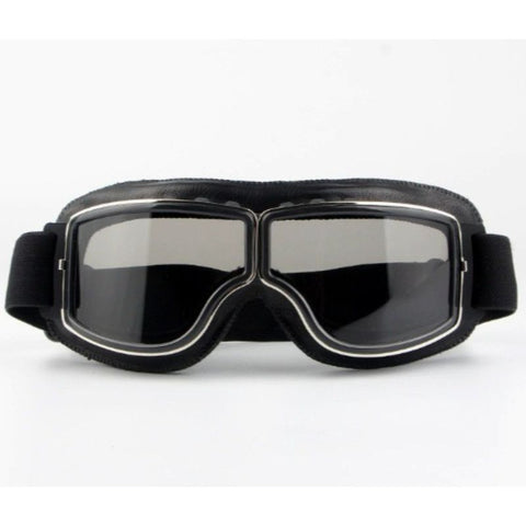 Vintage Harley Motorcycle Riding Goggles, Windproof Eyewear for Electric Bikes & Off-Road—Black Frame, Gray Lenses In Australia - Darrahopens