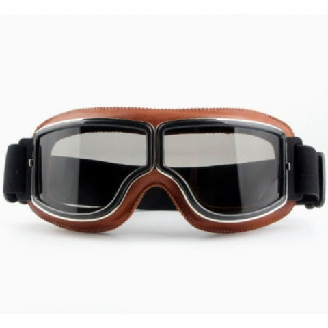 Vintage Harley Motorcycle Riding Goggles, Windproof Eyewear for Electric Bikes & Off-Road—Brown Frame, Gray Lenses In Australia - Darrahopens