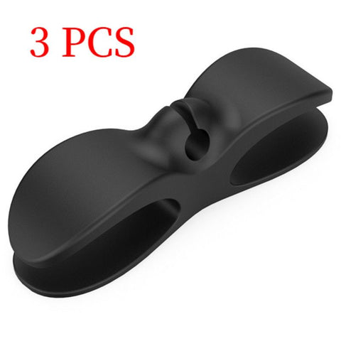 Silicone Cable Winder Organizer 3-Pack, Power Cord Holder, Wall Wire Clip, Data Cable Storage Clamp—Black In Australia - Darrahopens