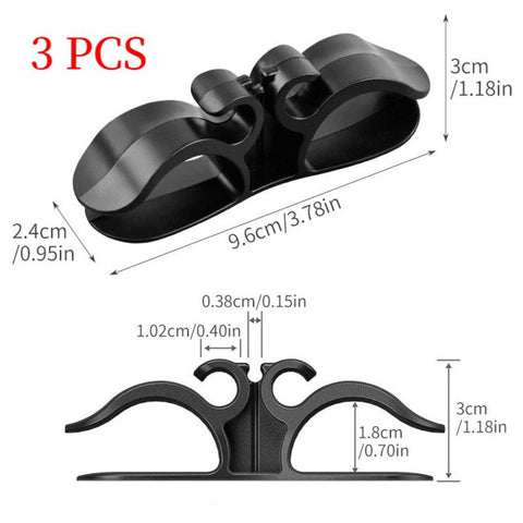 Cord Winder, Home Appliance Plug Holder, No Trace Cable Organizer for Kitchen Desk, 3-Pack—Black