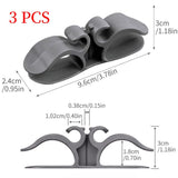 Cord Winder, Home Appliance Plug Holder, No Trace Cable Organizer for Kitchen Desk, 3-Pack—Gray
