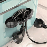 Cord Winder, Home Appliance Plug Holder, No Trace Cable Organizer for Kitchen Desk, 3-Pack—Gray