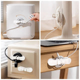 Cord Winder, Home Appliance Plug Holder, No Trace Cable Organizer for Kitchen Desk, 3-Pack—Gray