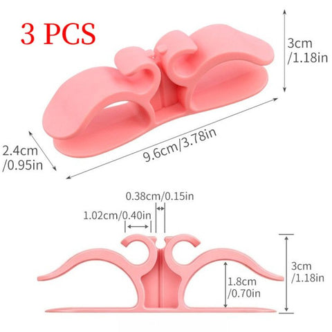 Cord Winder, Home Appliance Plug Holder, Invisible Cable Organizer for Kitchen Counter, 3-Pack - Pink