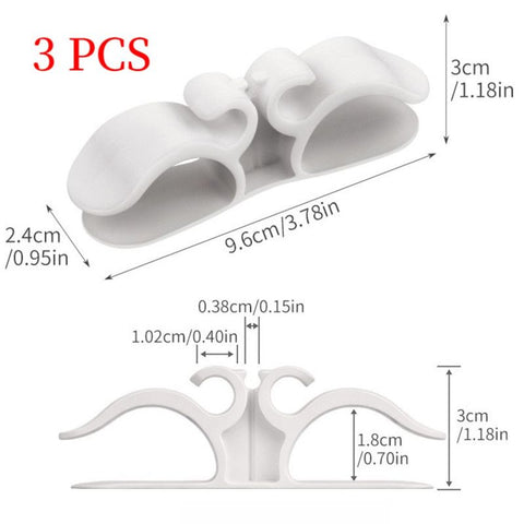 Cord Winder, Home Appliance Plug Holder, No Trace Cable Organizer for Kitchen Desk, 3-Pack—White