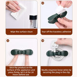 Cord Winder, Home Appliance Plug Holder, No Trace Cable Organizer for Kitchen Desk, 3-Pack—White