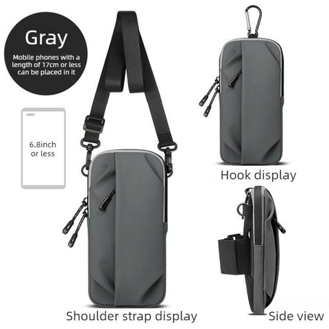 Multifunctional Sports Phone Arm Bag, Dual-use Crossbody Pouch for Running, Fitness & Cycling—Gray