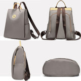 Nylon Anti-Theft Backpack, Large-Capacity Water-Resistant Travel Laptop Bag, Daily Commute Rucksack—Gray