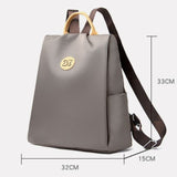 Nylon Anti-Theft Backpack, Large-Capacity Water-Resistant Travel Laptop Bag, Daily Commute Rucksack—Gray