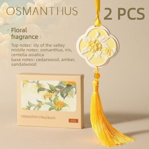 2 pcs Fragrance Stone Hanging Ornament, Long-Lasting Odor-Removing Scent Tablet for Car & Wardrobe—Yellow In Australia - Darrahopens