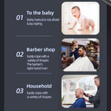 Smart Digital Display Hair Clipper, Rechargeable and Washable for Home and Barbershop Use—Black