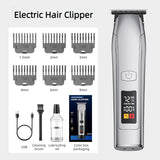 Smart Digital Display Hair Clipper, Rechargeable and Washable for Home and Barbershop Use—Silver In Australia - Darrahopens