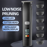 Smart Digital Display Hair Clipper Set, Multiple Attachments, Washable for Home and Barbershop Use—Black