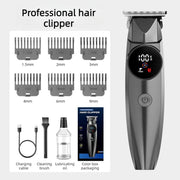 Professional Electric Hair Clipper, Type-C Rechargeable Hair Trimmer for Salons, Home Use, Adults & Kids—Black In Australia - Darrahopens