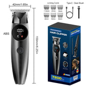 Professional Electric Hair Clipper Set, Type-C Rechargeable Hair Trimmer for Salons, Home Use, Adults & Kids—Black