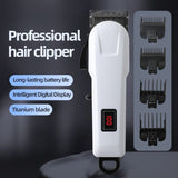 Professional Electric Hair Clippers, USB Rechargeable Hair Trimmer for Adults & Kids—Home Haircuts - White