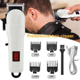 Professional Electric Hair Clippers, USB Rechargeable Hair Trimmer for Adults & Kids—Home Haircuts - White