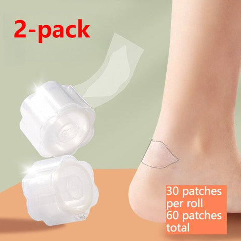 2-Pack Roll of Invisible Anti-Blister Stickers, Heel Wear-Resistant Pads, Waterproof Multi-Purpose Anti-Friction Tape—Transparent