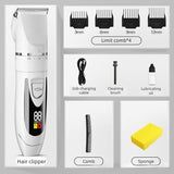 Digital Display Electric Hair Clipper, Rechargeable Hair Trimmer for Adults & Kids, Hair Cutting Machine—White In Australia - Darrahopens